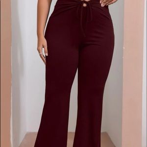 SHEIN 3xl ribbed flare pants with tie at the top